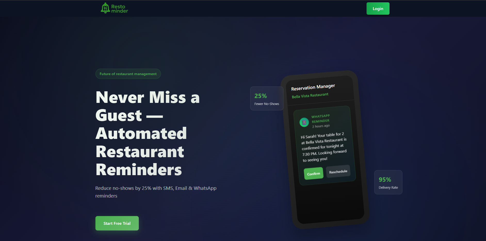 RestroMinder app project by CoreplexTech